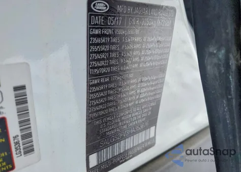 2017 Land Rover Range Rover Hse из США, поврежденный, VIN SALGS2FV3HA353676